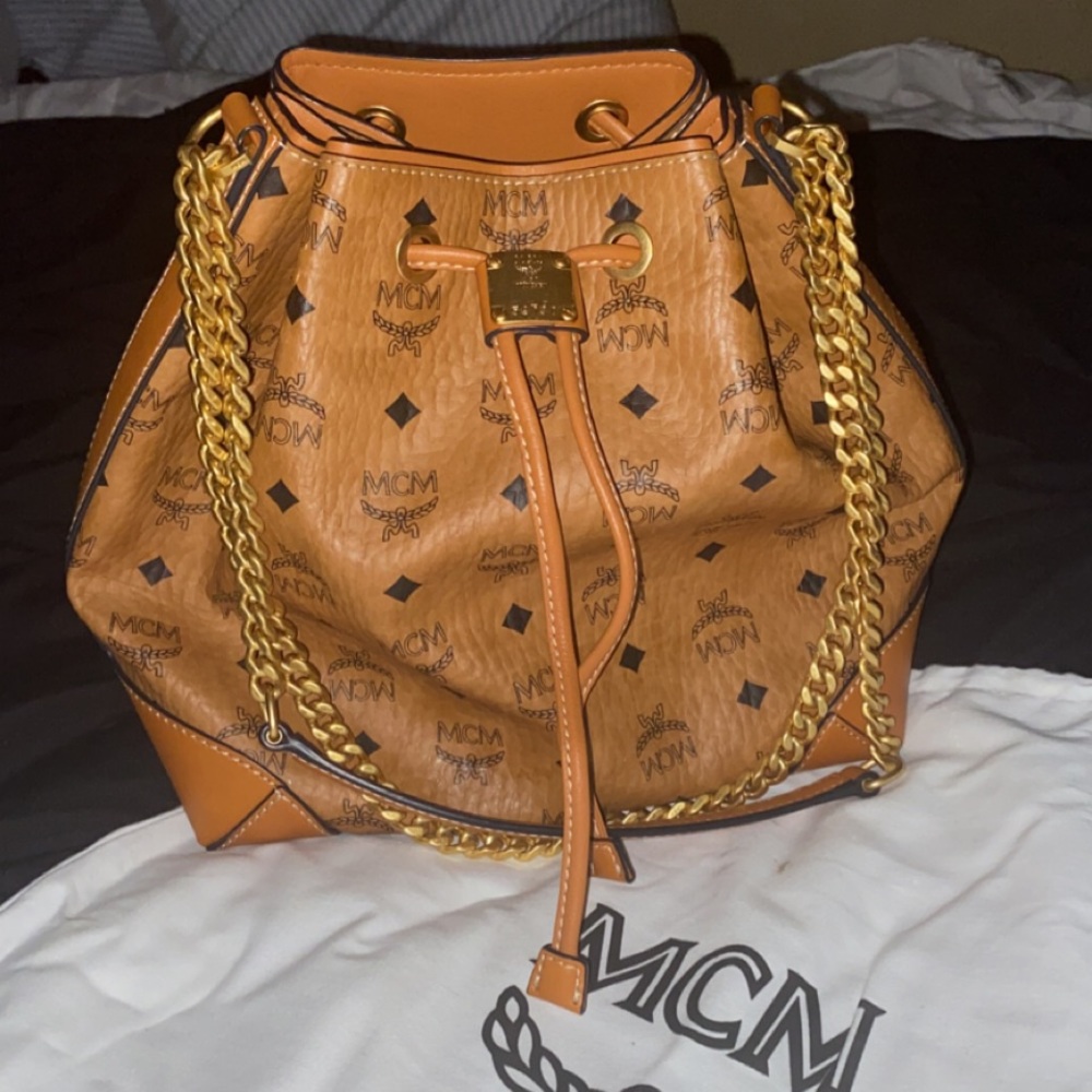 Authentic mcm bucket bag